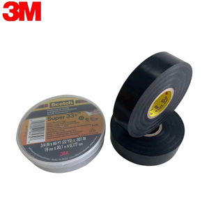 Adhésif en caoutchouc noir personnalisé en usine, 3M Super 33 + PVC 0.18Mm, isolant pour Application électrique, ruban électrique en vinyle